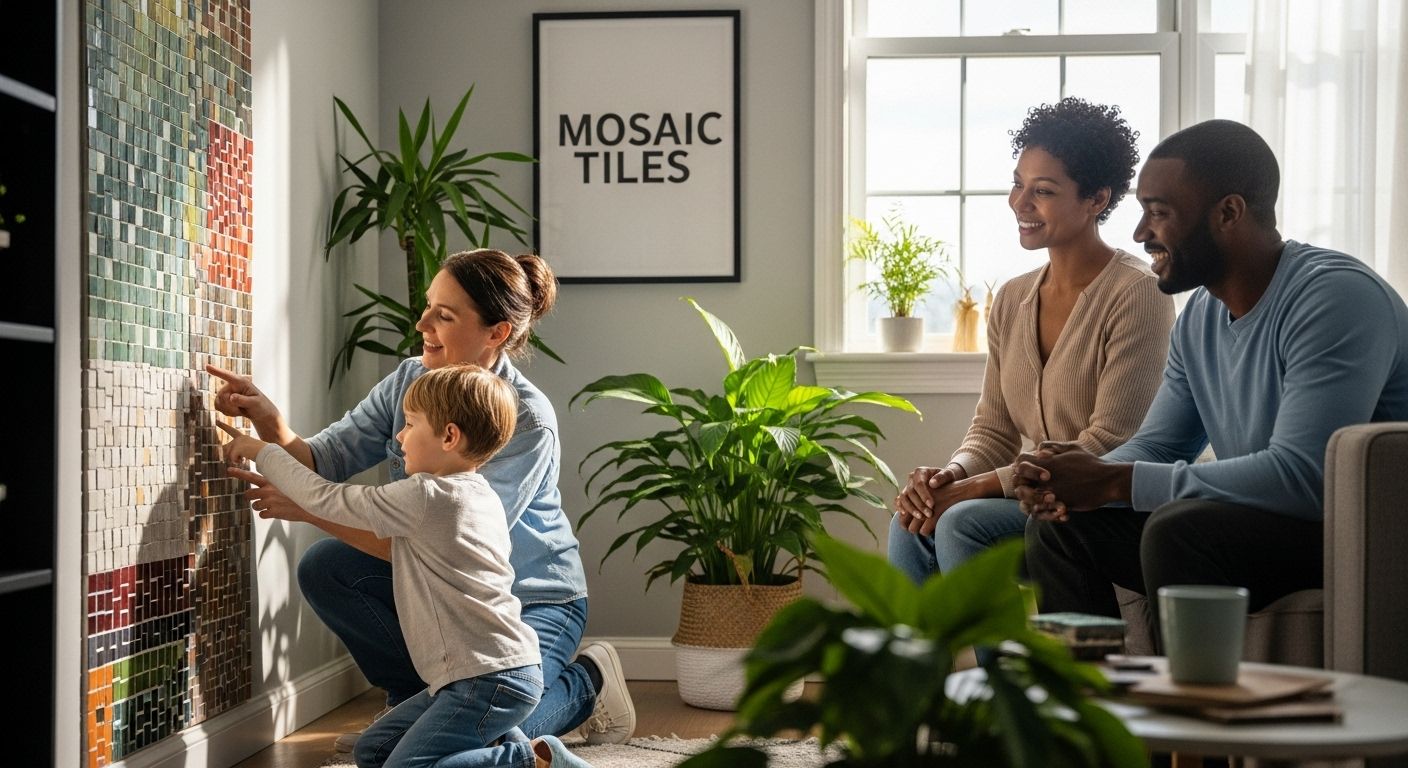mosaic tiles living room