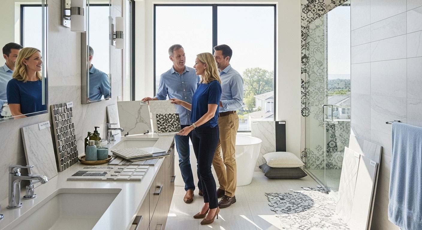 luxury bathroom tiles, modern bathroom design, tile selection