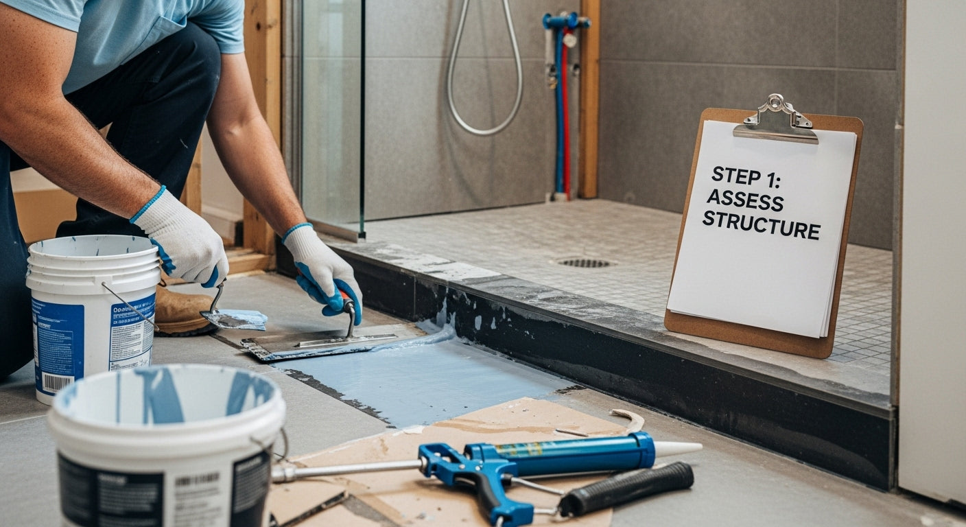 waterproofing for bathrooms, how-to, membrane