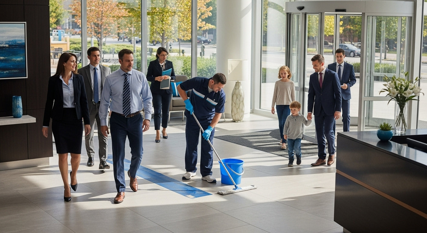 high traffic tiles, commercial lobby, durable flooring