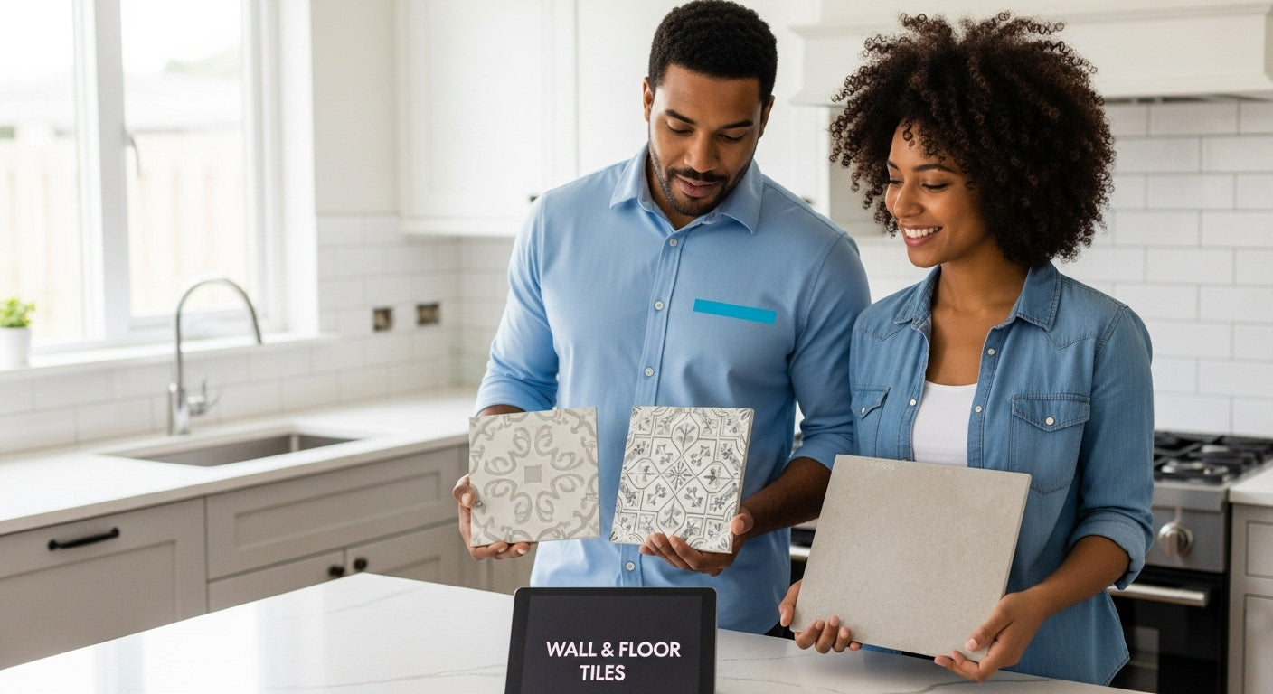 wall floor tiles difference photo