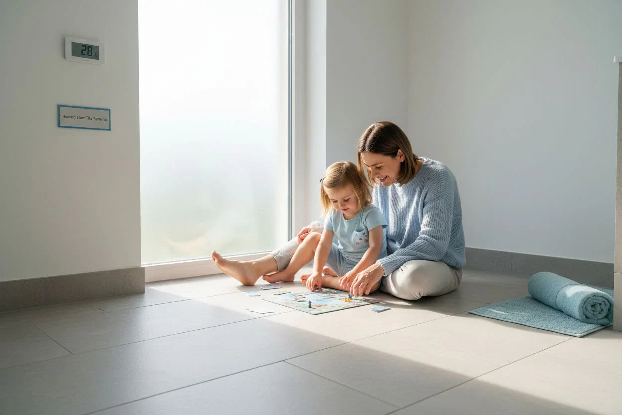 heated floor tile systems modern home image