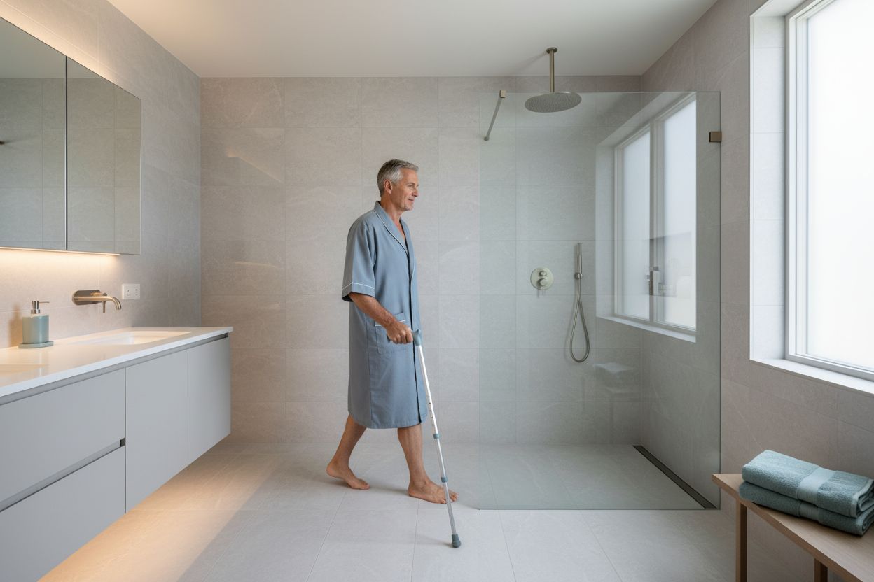 curbless shower luxury bathroom