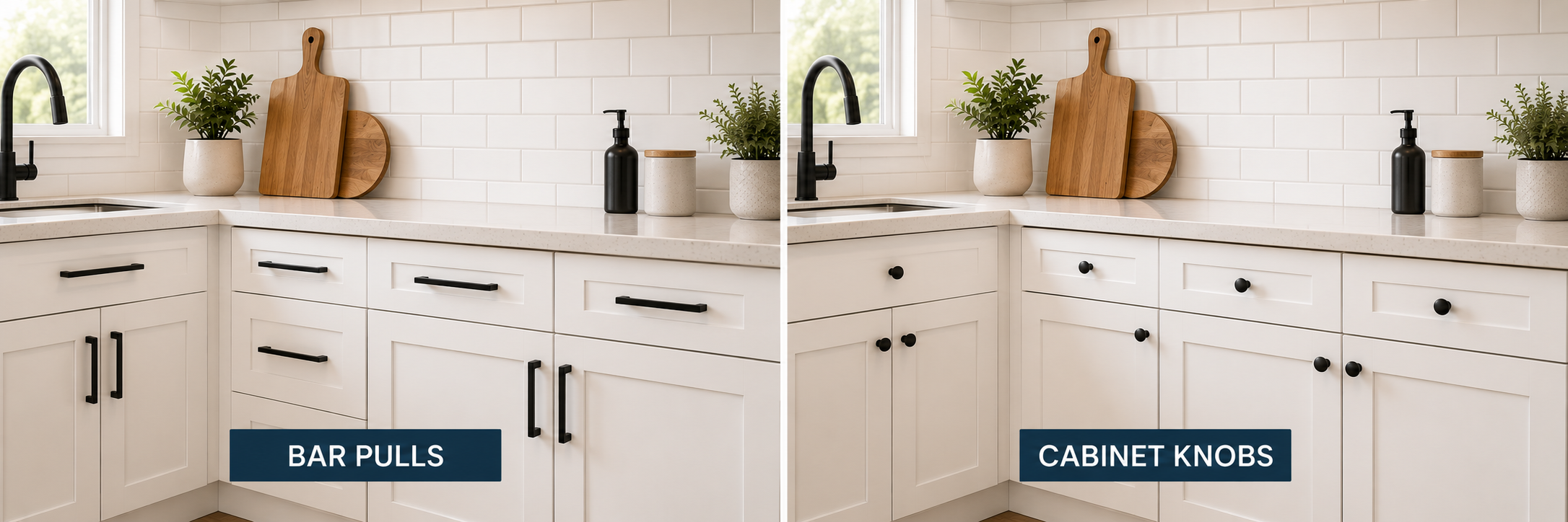Bar Pulls vs. Cabinet Knobs — How to Choose (and When to Use Both)