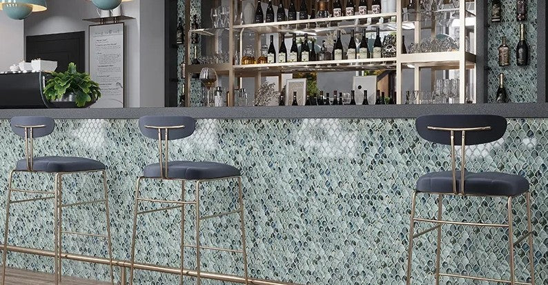 Fish Scale Tiles make a stunning kitchen backsplash
