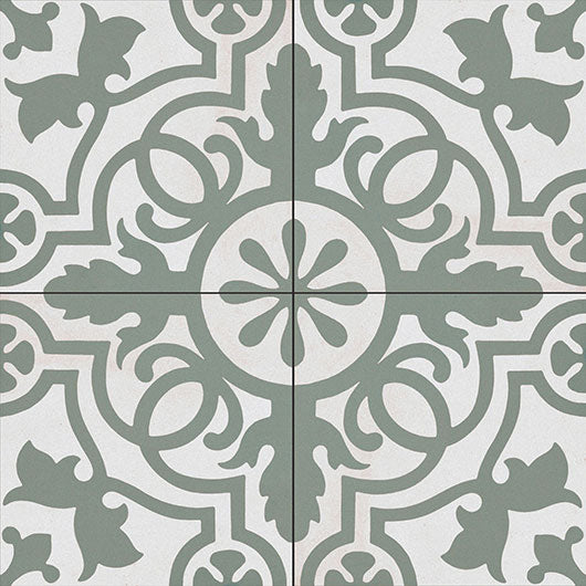 0GZ20DF Olive Bouquet Amalfi Coast Patterned tile group of 4 tiles