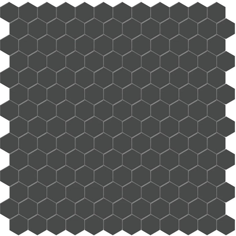Anatolia Soho 1" hexagon 4501-0449-0 matte retro black mosaic