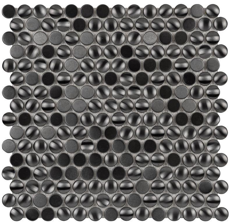 526-026 3D Dimes Brushed Gun Metal Mosaic