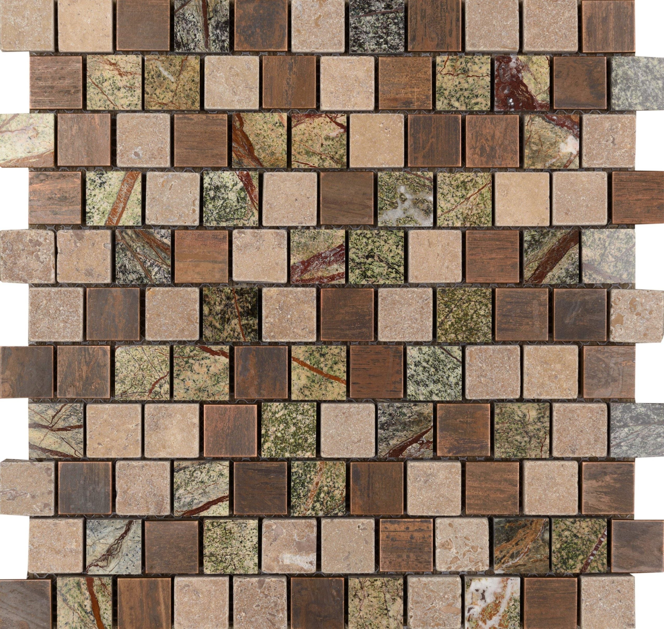 863-405 Copper Amazon 1 x 1 Offset mosaic Tile