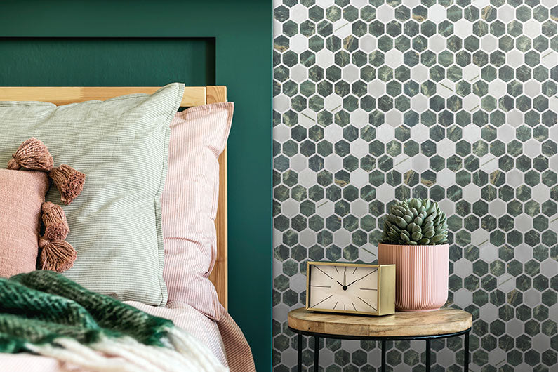 AGH-5412 Lodge Clover Aragon Hills Mosaic Accent Wall Install