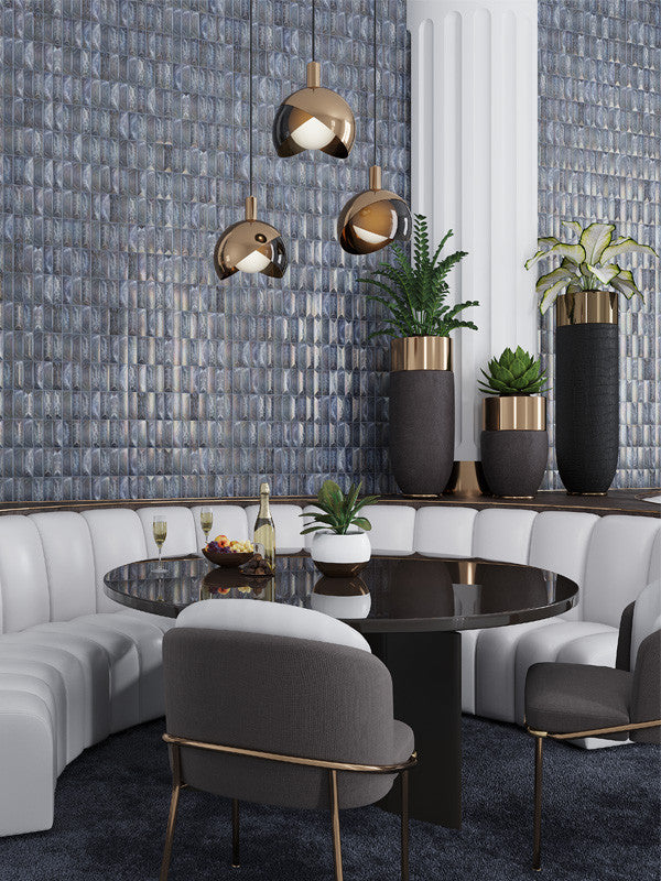 MIR Mosaic Allure Series Grey Rectangular AL-04GRY-R wall tile install