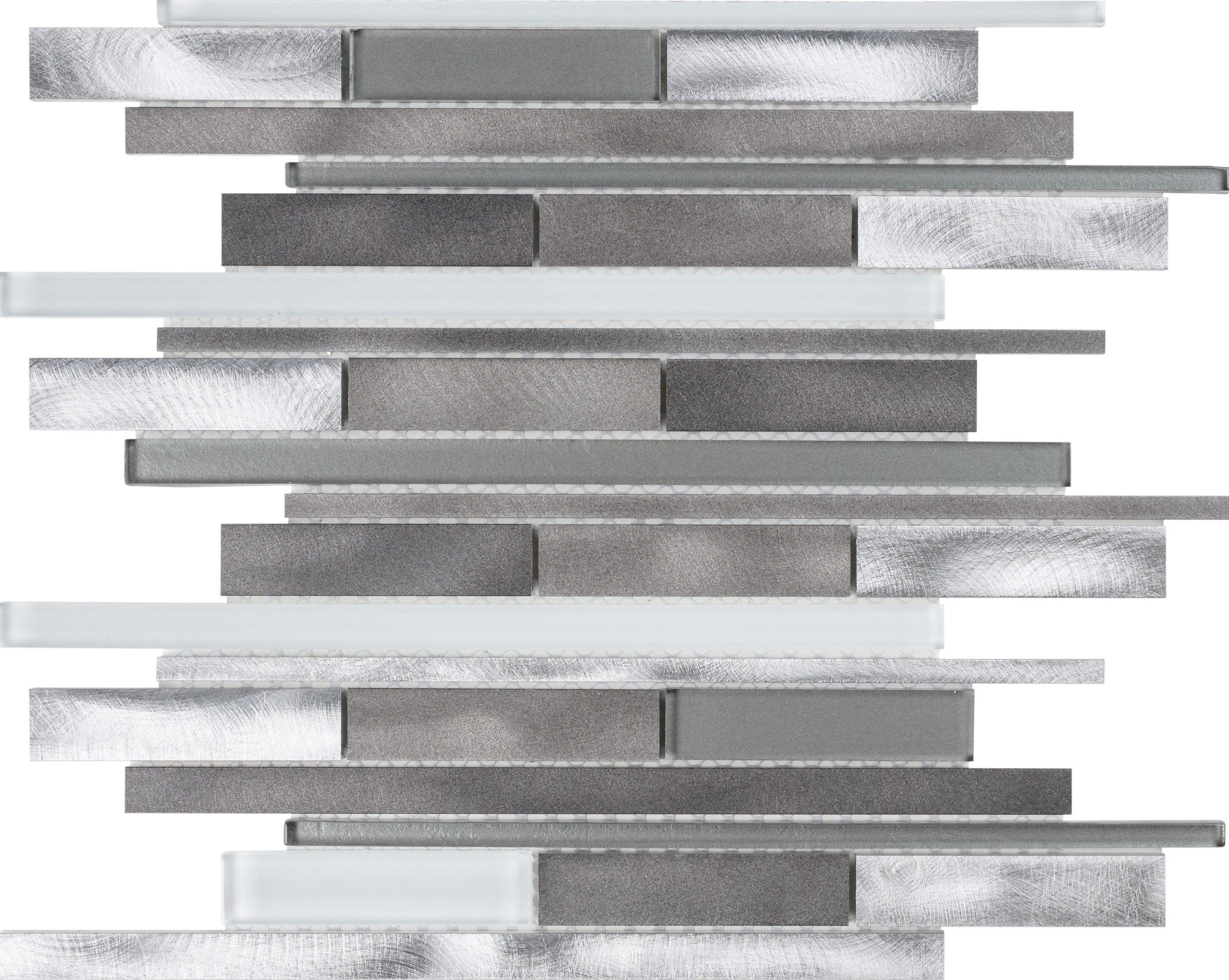 Aluminum and Glass mosaic 527-493 Dorado Random Linear