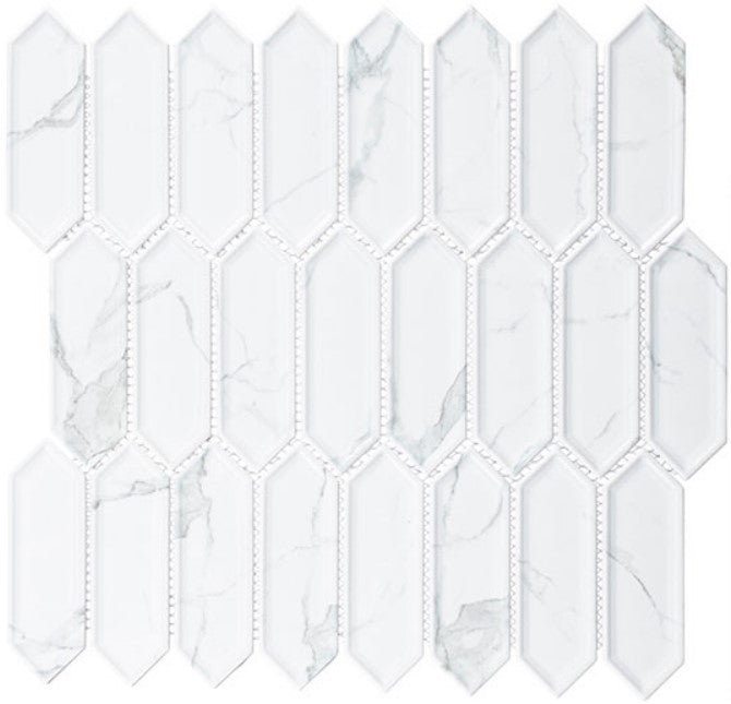 DEK-3506 French Vuillard Carrara Look Hexagon Mosaic Tile | Decko