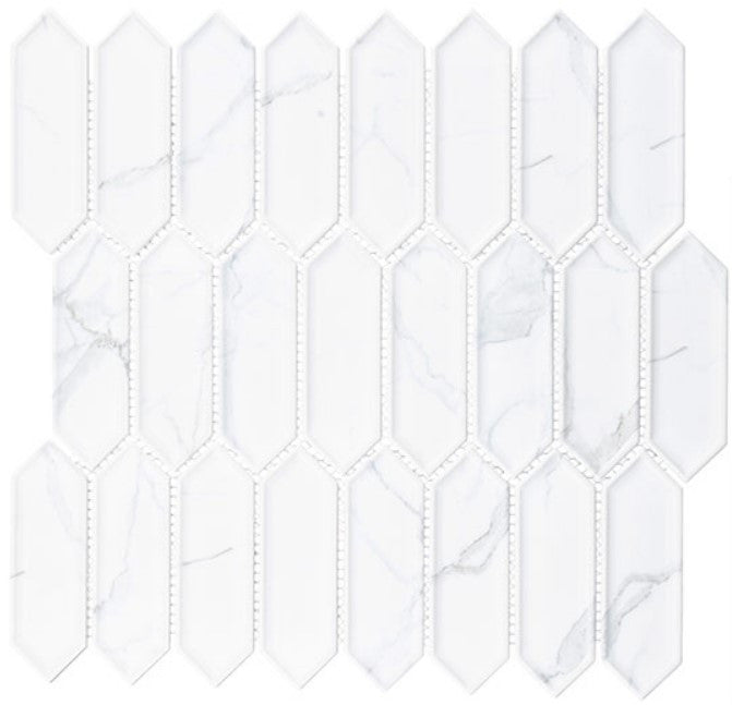 Decko Series DEK3507 Decoratif elongated hexagon matte mosaic tile