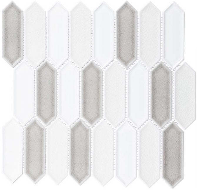 Decko Series DEK3509 Cezannite solid and crackle mix hexagon mosaic tile