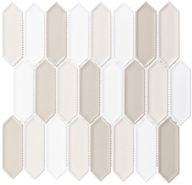 Decko Series DEK-3511 Mid Century elongated hexagon mosaic tile