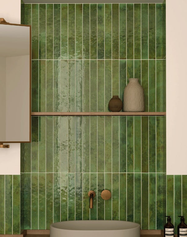 Equipe Bali 2 x 16 Green Ceramic Tile