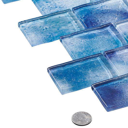 Frothy Swirls 2 x 3 Subway Tile FTS-6023 Ink Drops angle view