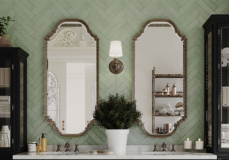 Gemme Collection 2 x 10 Crown Jewel GMM-1074 bathroom wall tile install photo