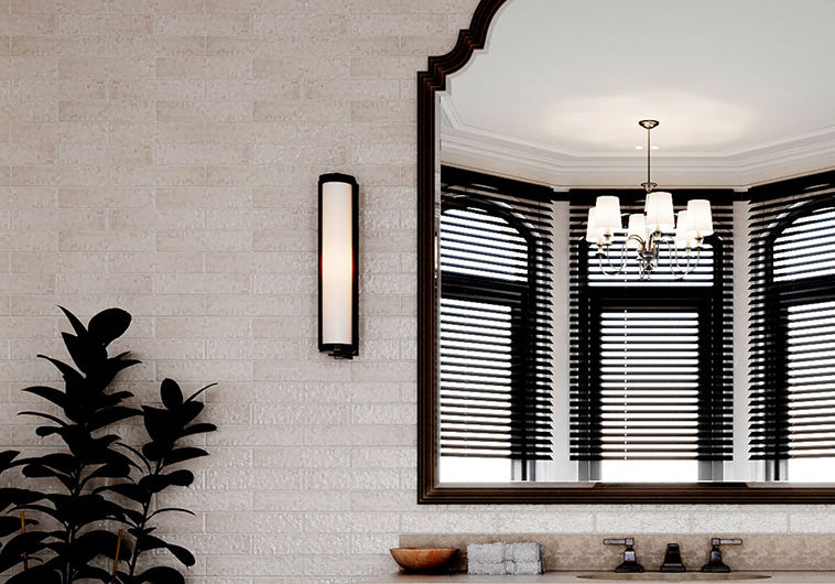 Gemme Collection 2 x 10 Quartzine GMM-1073 vanity wall tile installation photo