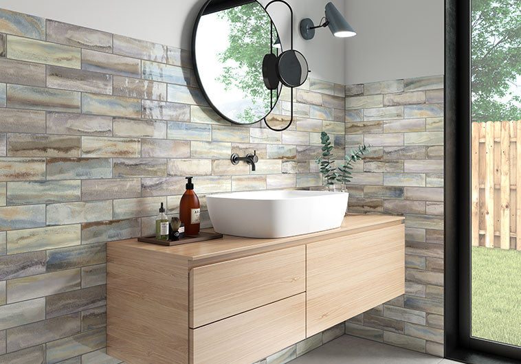 Great Plains Collection 3 x 10 Glossy Subway Tile GPL-9305 Horizon Sunset brick subway tiles