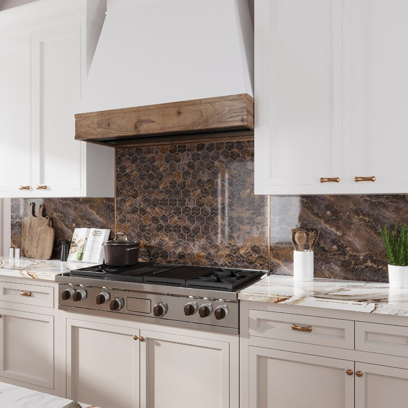 Hexagon Kitchen Backsplash Layout Design from Tile Choices