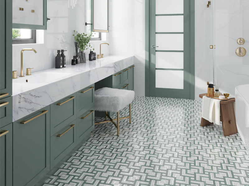 Ireland Series Marble Mosaic Kinsale IRD-S20 floor tile install