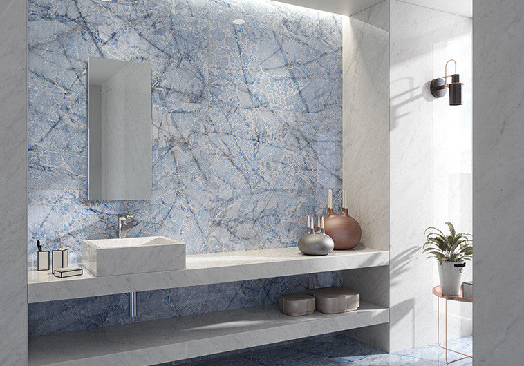 LRGATB04 Atlantis Blue 24 x 48 bathroom tile install