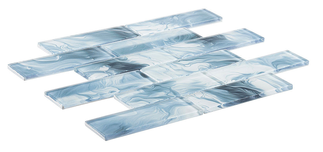 Legend Collection LND5573 Minerva Frost 2 x 6 glass subway tile side view