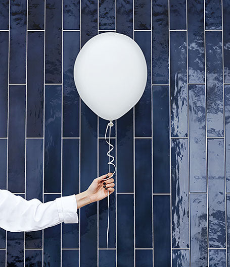 Manacor MAN26930 Ocean Blue Subway Tile Accent Wall Install Photo