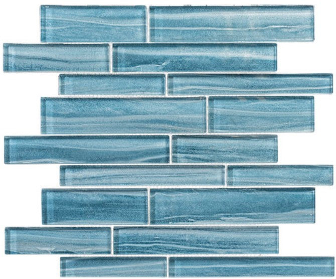 Mist Series Interlocking glass mosaic tile MSTS4283 Nautical Spray