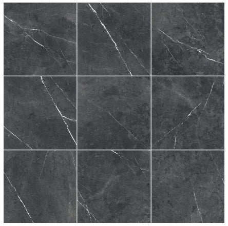 Nero Marquina 12 x 12 matte porcelain floor tile