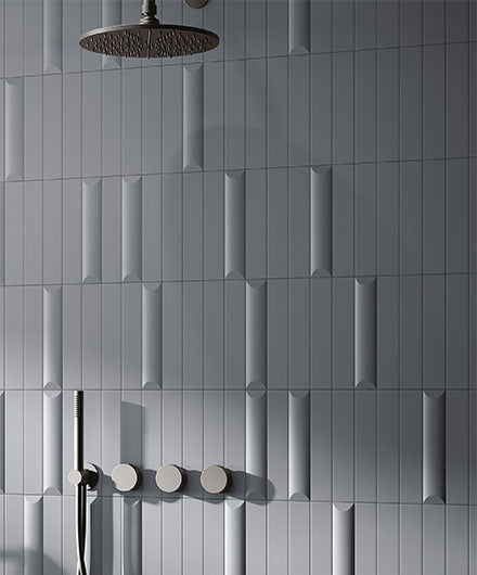 Noelle Collection NOL-6344 Jayden Blue 2 x 10 curved wall tile shower wall install photo