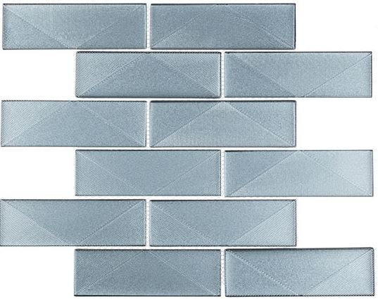 Pyradime Collection 2 x 6 glass subway tile mosaic PYD3704 Jaspin Maze