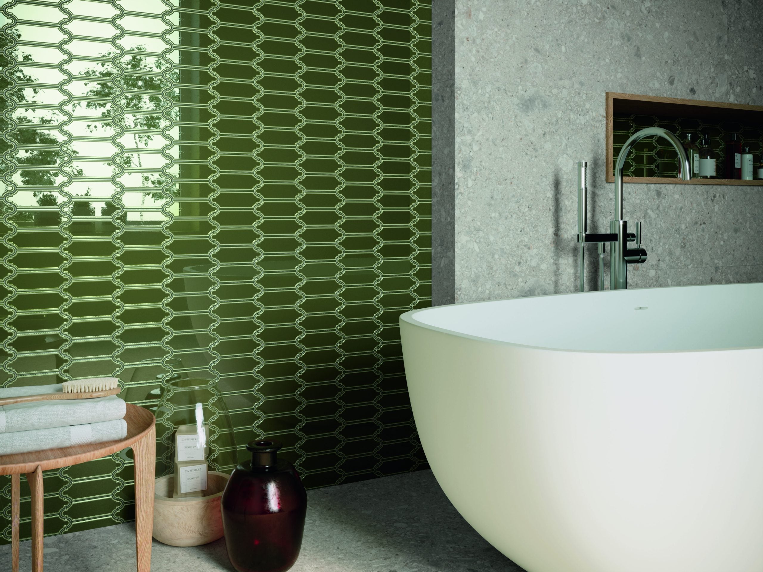 SSN-1605 Hampton Series Draper Design Juniper Green Color Accent Wall