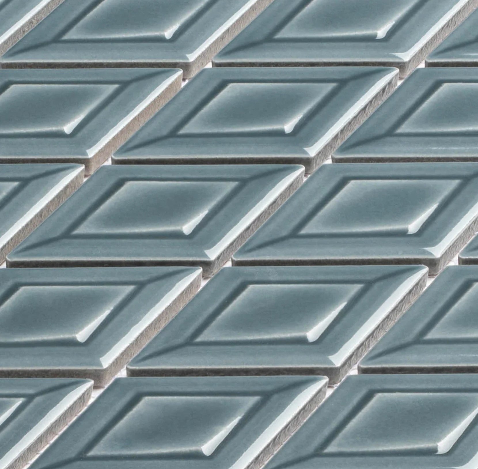 Tetragon Kelpa Ceramic Tile Mosaic Gray TET-6333 Angle View