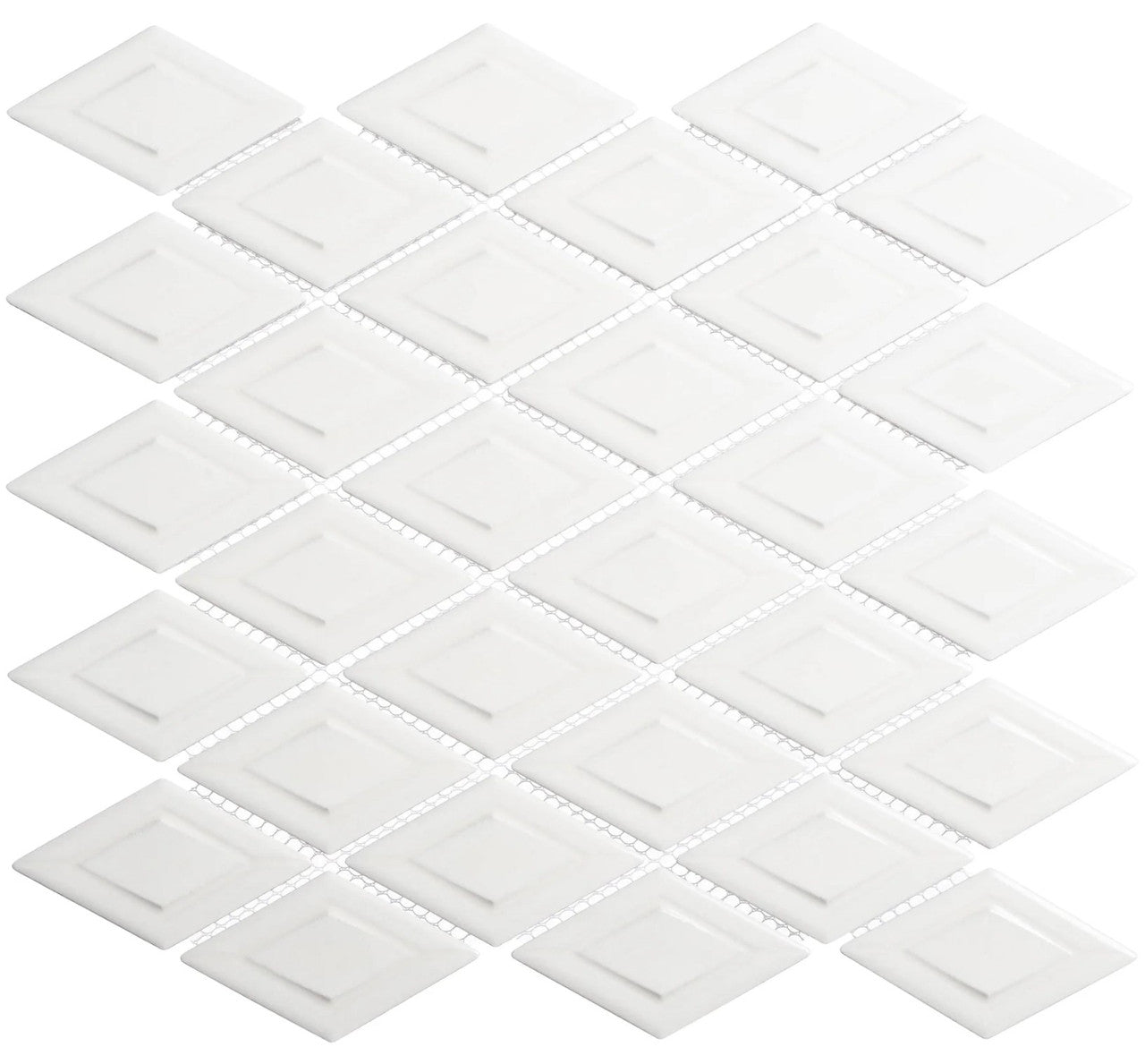 Tetragon Series 3D Diamond Shape Porcelain Mosaic TET-6331 Oxygen