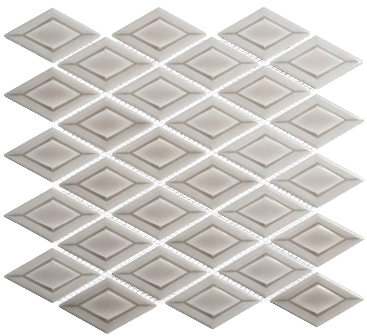 Tetragon Series 3D Diamond Shape Porcelain Mosaic TET-6334 Foxer