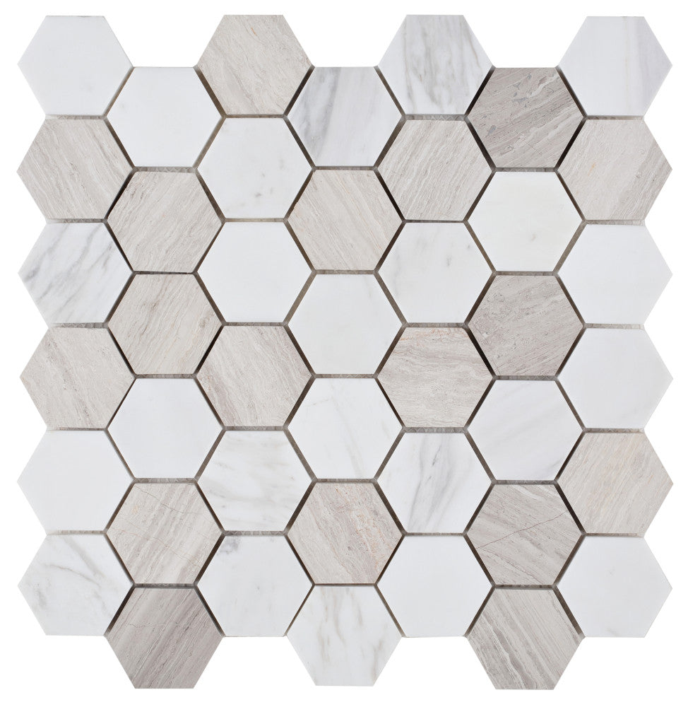 UT-124 Volkas Haisa Marble Hexagon Mosaic