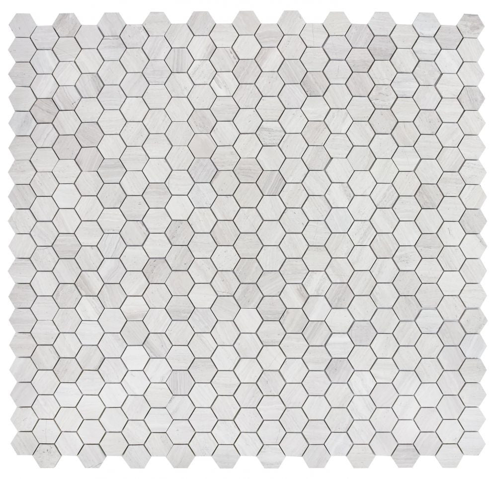 UT-372 Wooden Grey 2 x 2 Honed Marble Mosaic tile 9 sheets together
