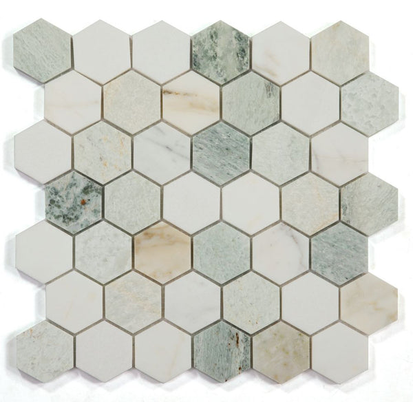 UT-3923 Spring Polished Marble Hexagon 2 x 2