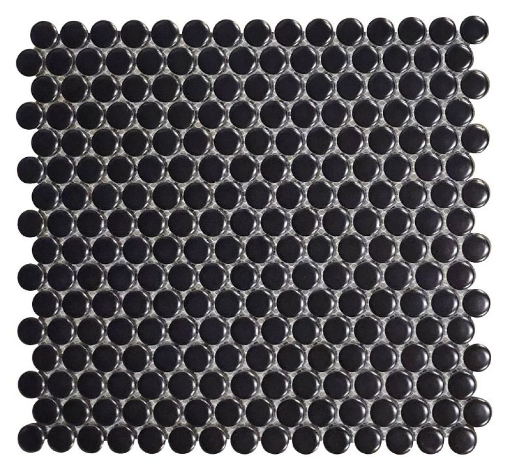 UT-3996 Penny Round Black Matte Tile