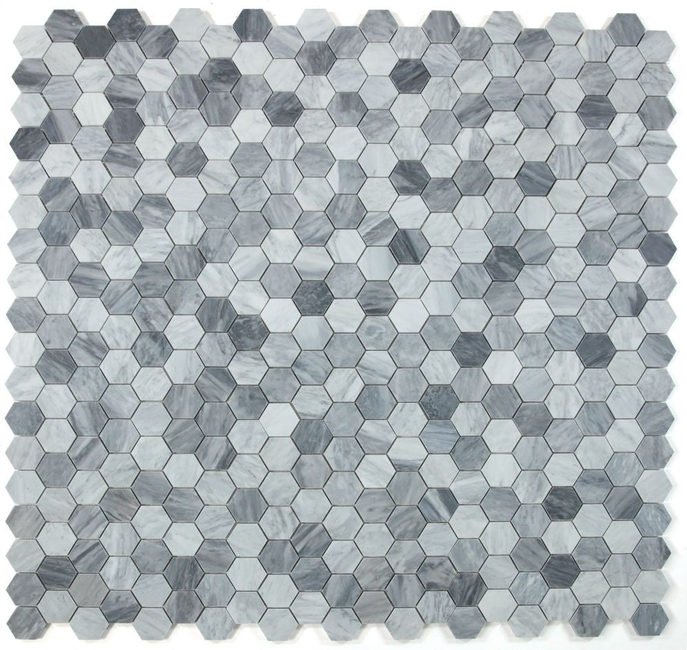 UT-4102 Italian Grey 2 x 2 Honed Marble Mosaic 9 sheets together