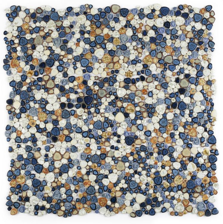 UT-452 Blue Pebble Mosaic Tile 9 sheets together