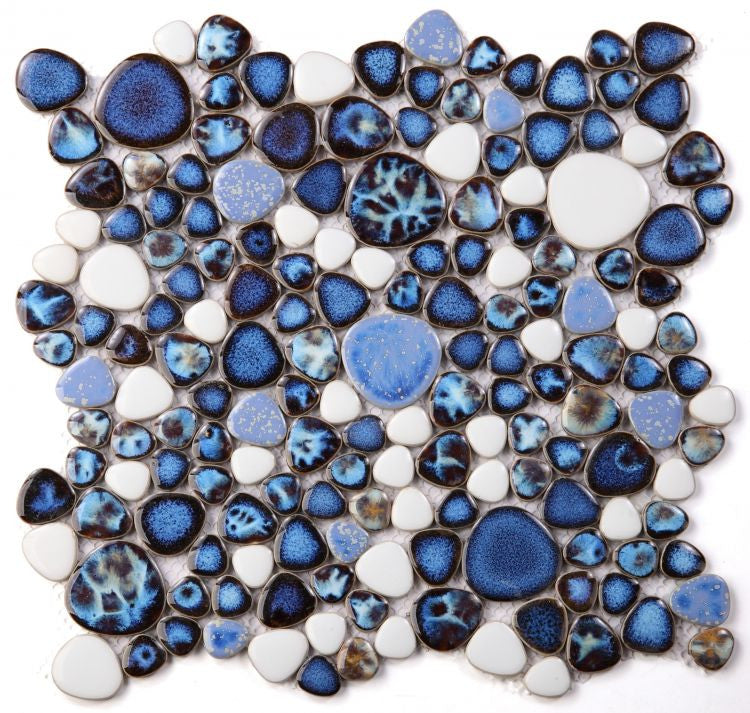 UT-731 Royal Blue Pebble Mosaic Tile