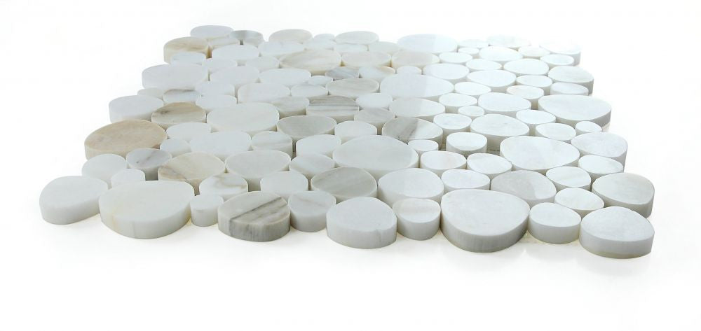 UT-834 Sliced Pebble Calacatta Gold Polished Angle View