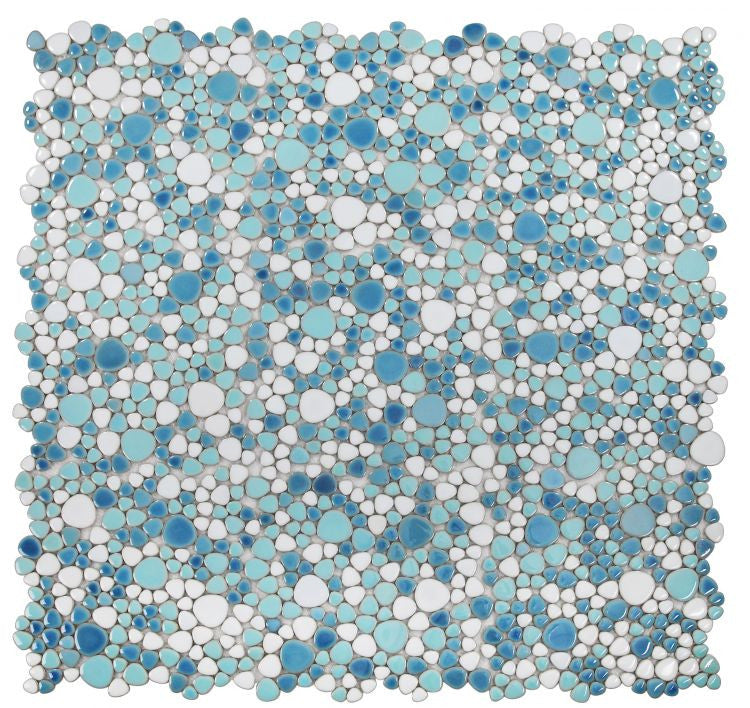 UT-877 Jewel Iris Pebble Mosaic Tile 9 sheets together