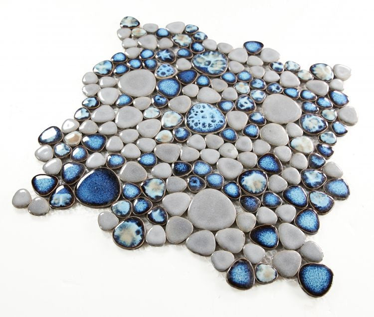 UT-980 Cielo Pebble Mosaic Tile Angle View