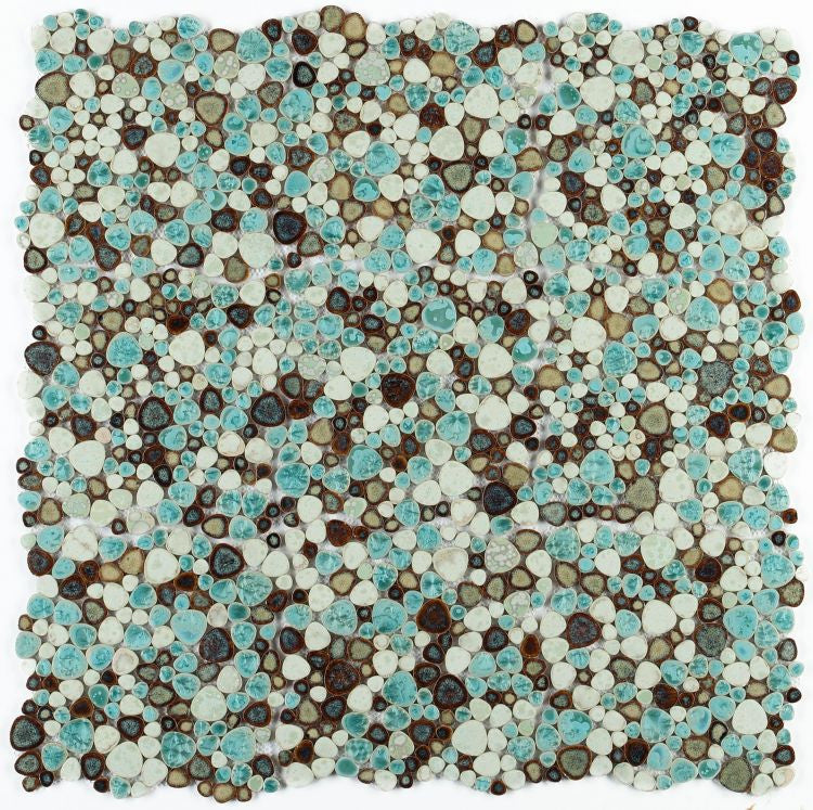 UT-430 Grass Pebble Mosaic Tile 9 sheet together