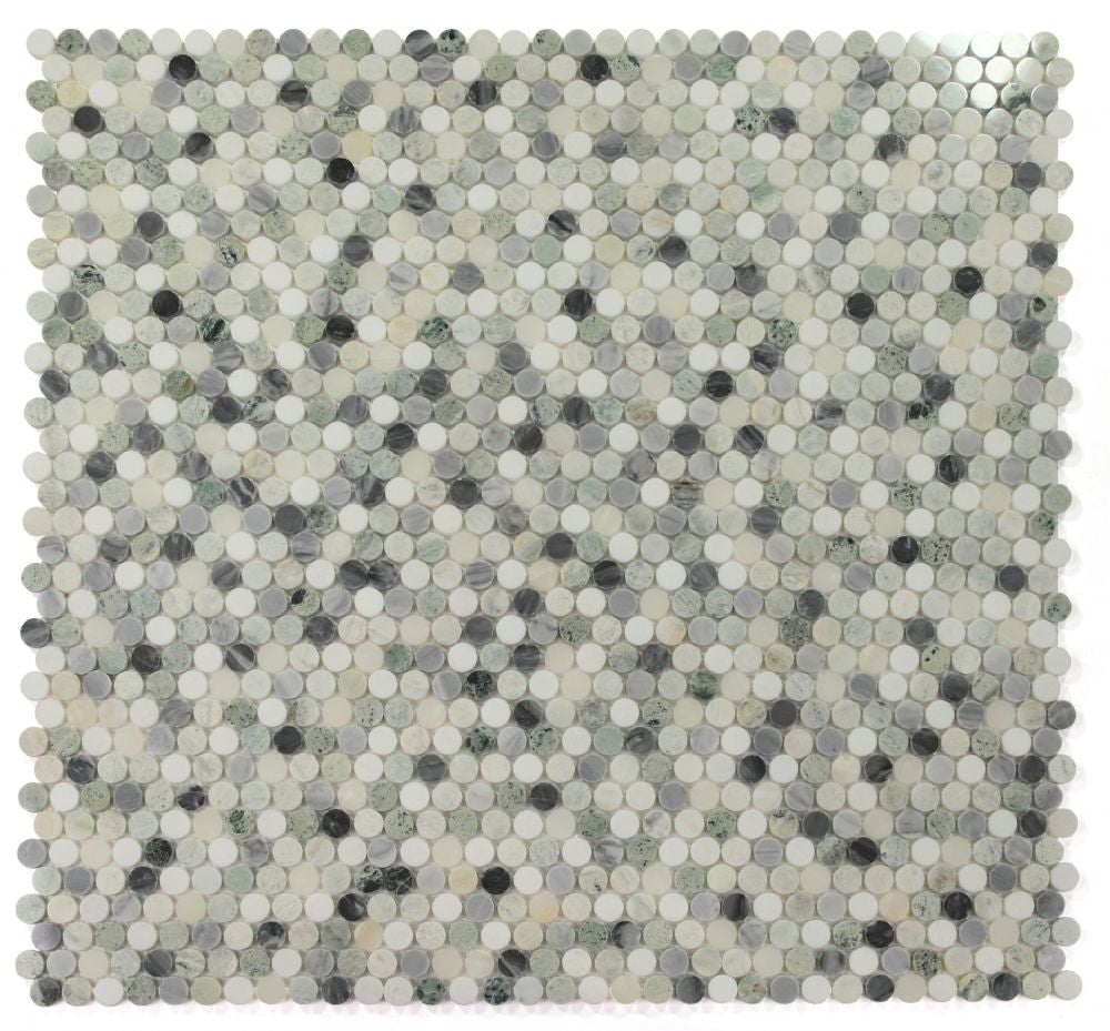 UT-3933 Grassland Penny Round Marble Mosaic 9 sheets together